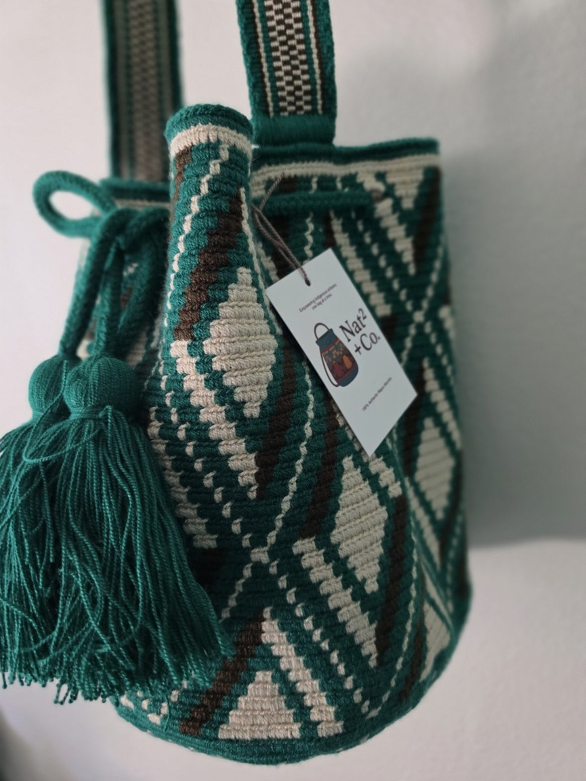 Emerald Canyon - Authentic Wayuu Mochila Crossbody Bag RO12