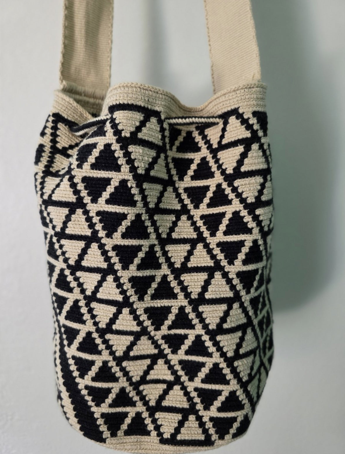 Triad Lattice - Authentic Handmade Wayuu Mochila Bag, Large