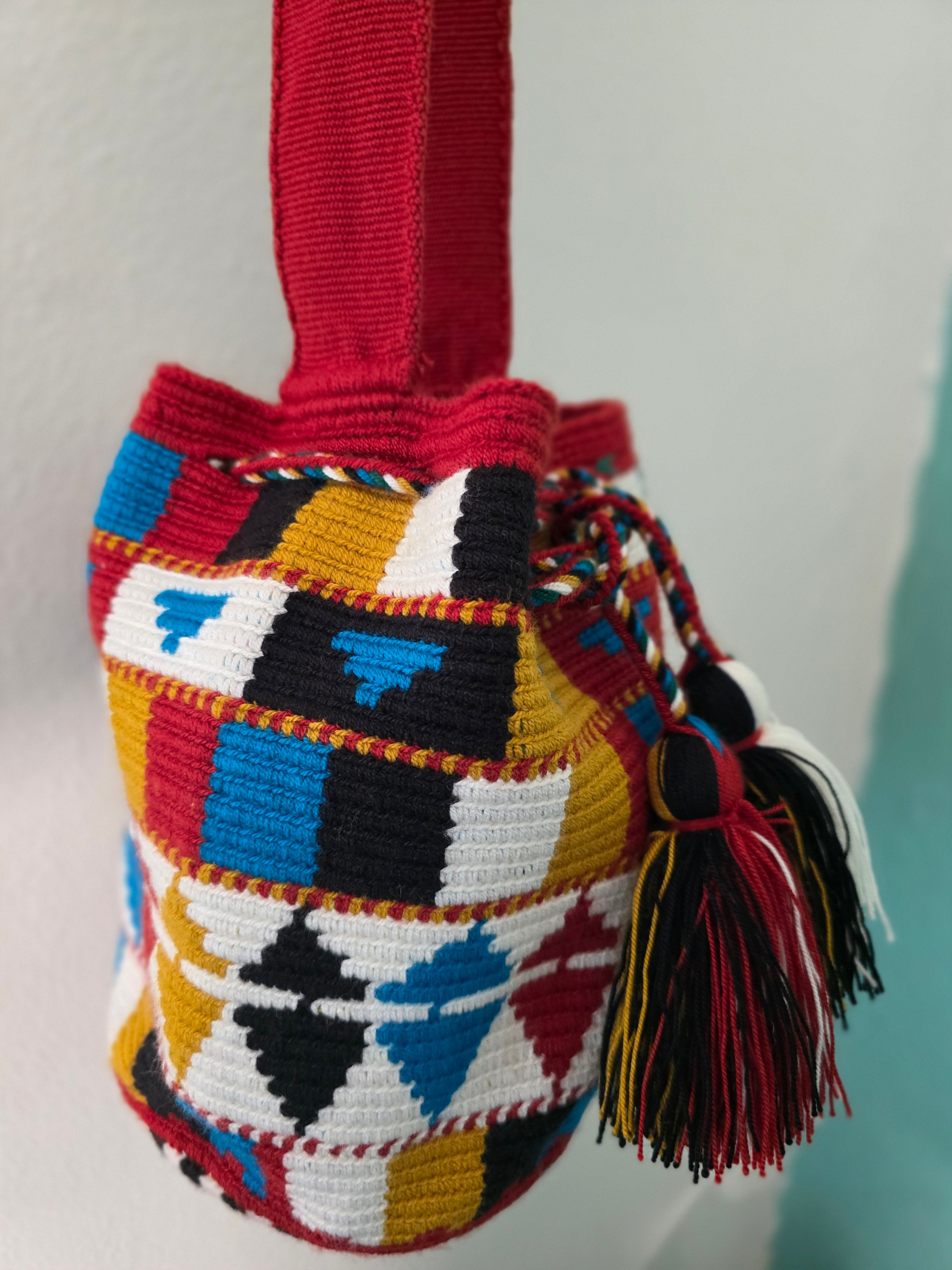 Andes Prism- Medium Wayuu Mochila Bag- Multi Color RO11