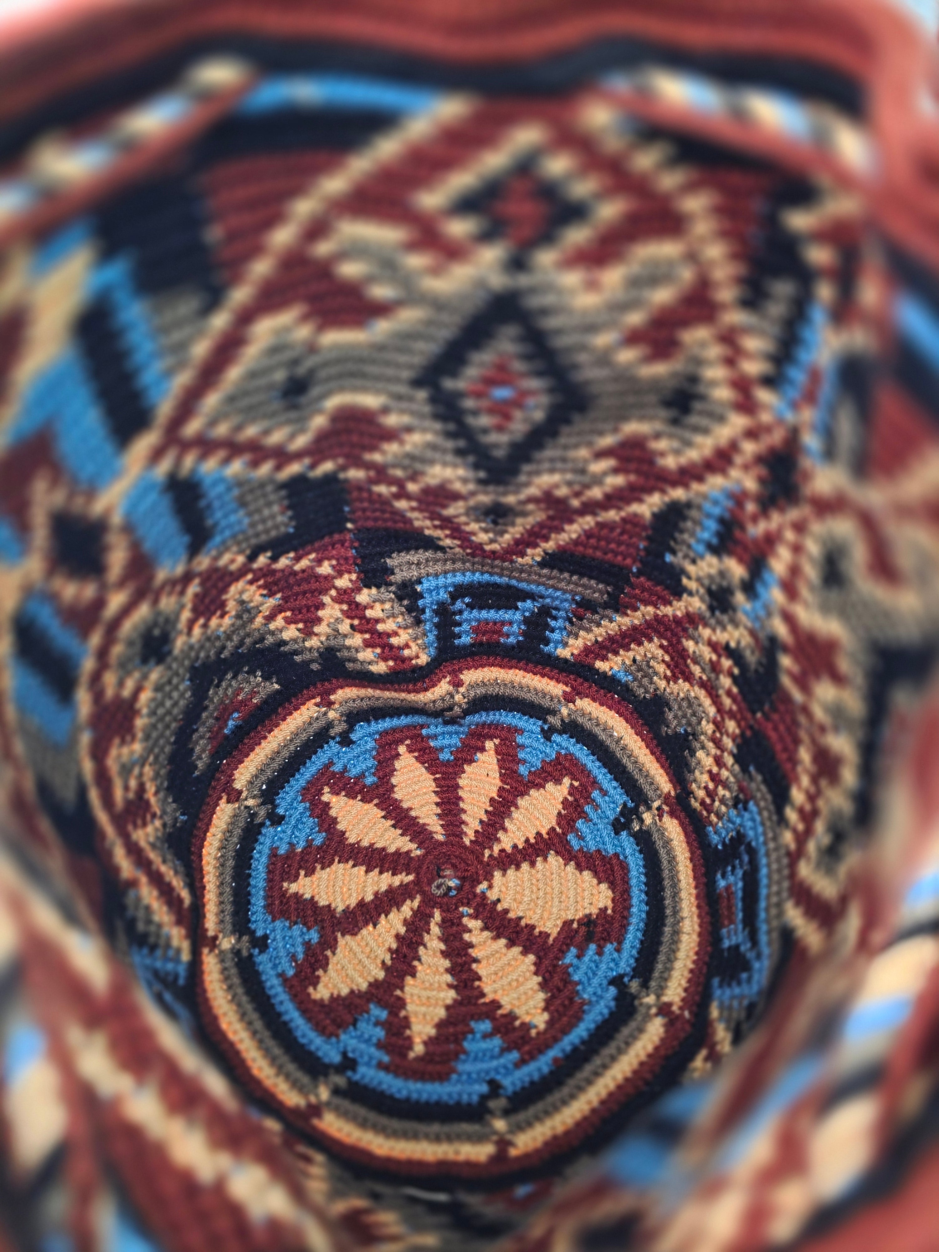 Midnight Ember Fall Authentic Wayuu Mochila RO13