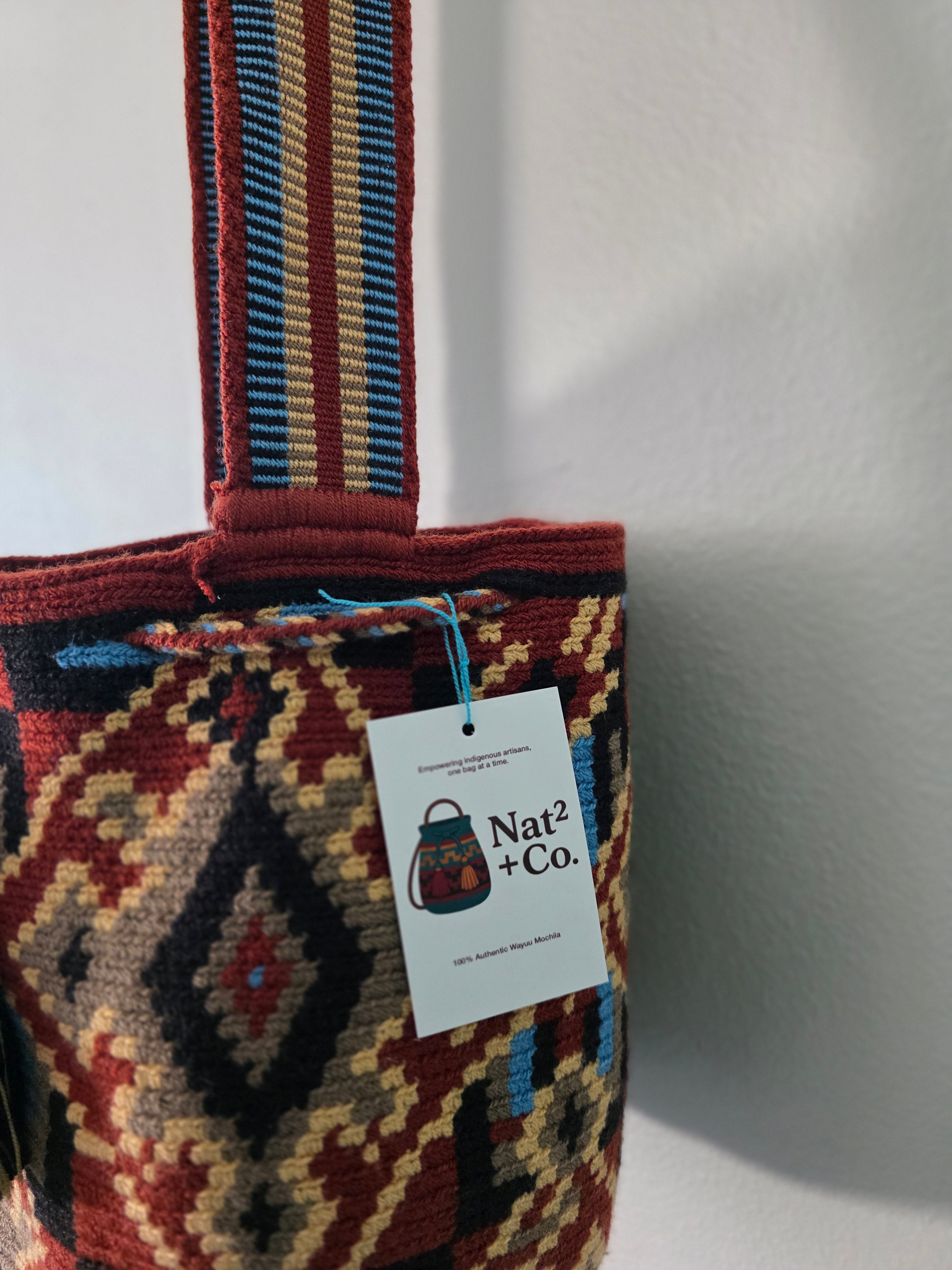 Midnight Ember Fall Authentic Wayuu Mochila RO13