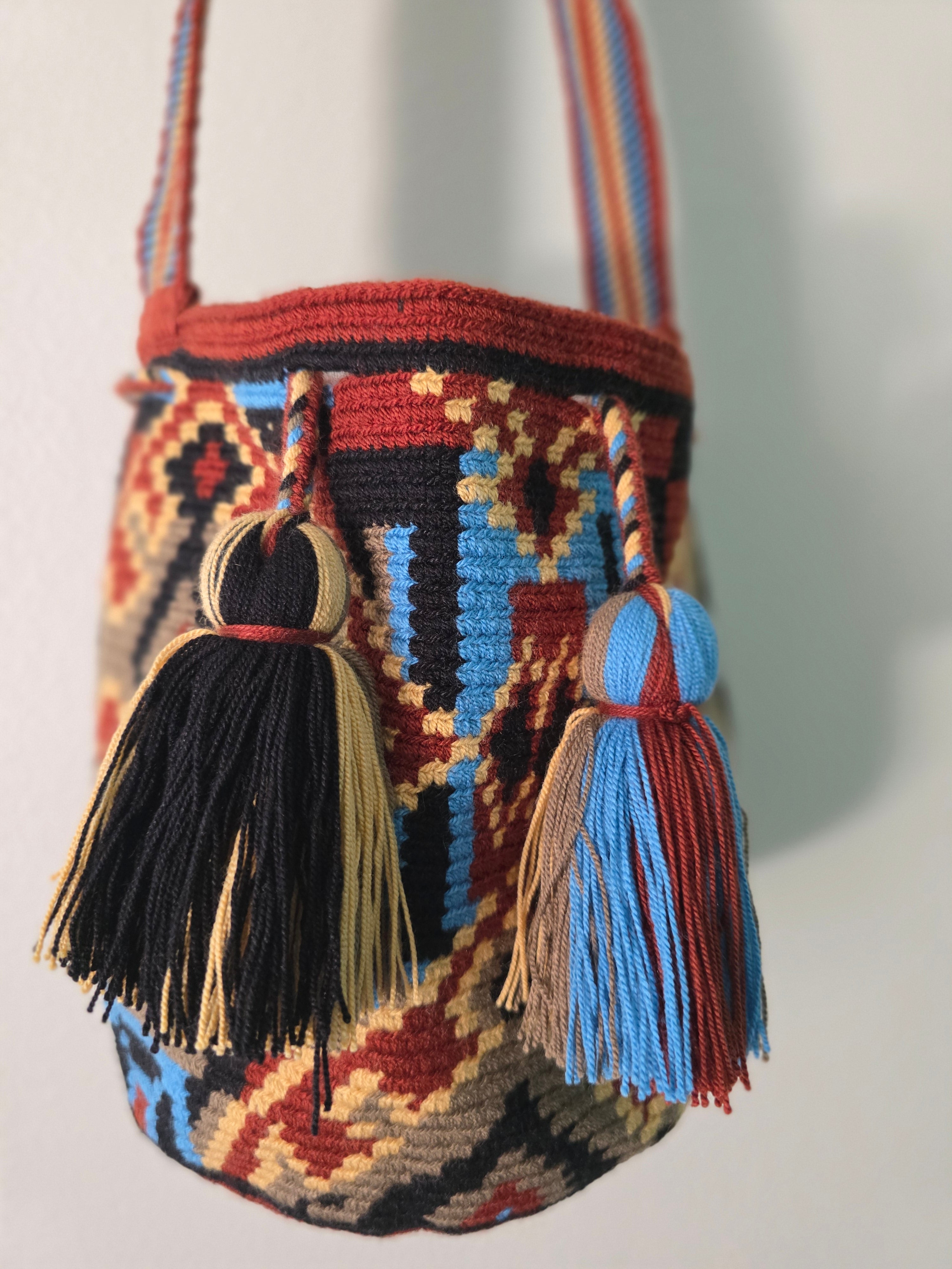 Midnight Ember Fall Authentic Wayuu Mochila RO13