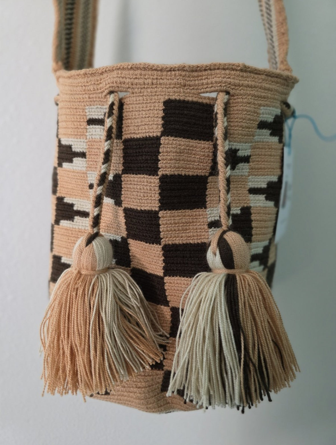 Cuadro Sienna- Authentic Wayuu Mochila Bag Medium Fair Trade Shoulder Bag Handmade Bag