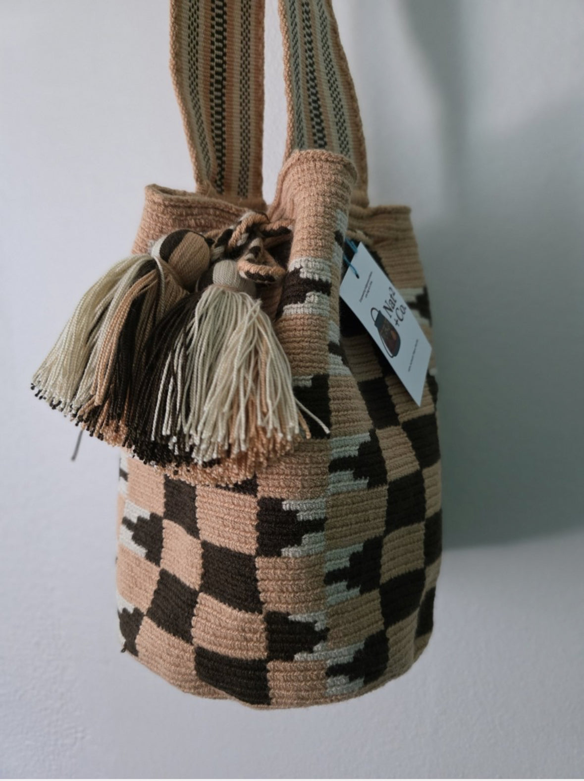 Cuadro Sienna- Authentic Wayuu Mochila Bag Medium Fair Trade Shoulder Bag Handmade Bag